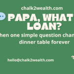 Father explaining loan for students to his son at the dinner table, promoting financial awareness in Indian families.