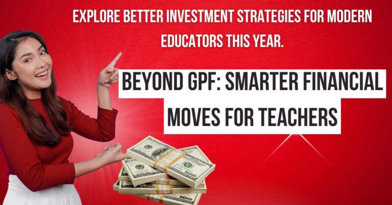 "Investment options for teachers illustrated by a confident Indian teacher