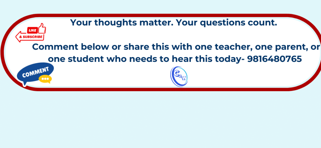 Financial literacy awareness message by Chalk2Wealth — encouraging teachers, parents, and students to start money conversations at home and in classrooms