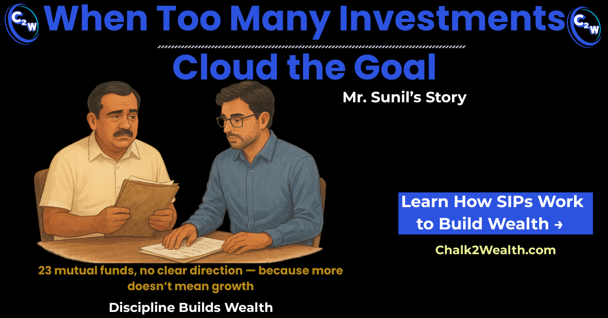 What Are Systematic Investment Plans (SIPs) – illustration of a teacher and financial advisor reviewing mutual fund files, showing SIP benefits and wealth growth