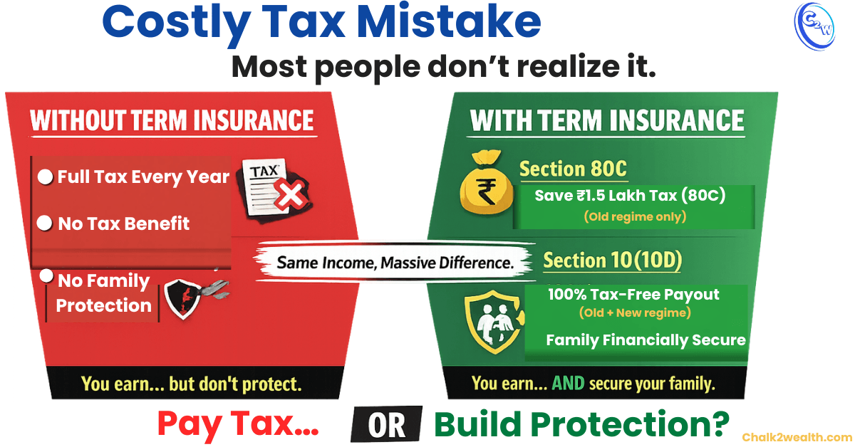 Term insurance tax benefit under which section explained with Section 80C and 10(10D) in India