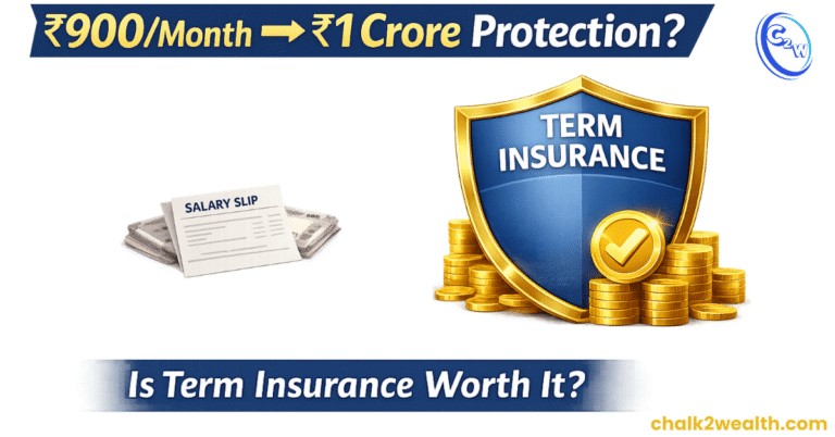Is term insurance worth it in India showing ₹900 monthly premium giving ₹1 crore life cover protection