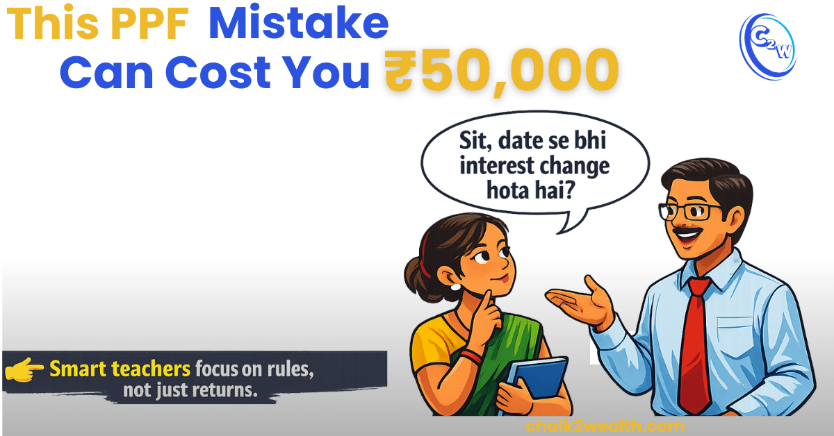 PPF interest calculation mistake example showing ₹50000 loss due to wrong deposit timing in India