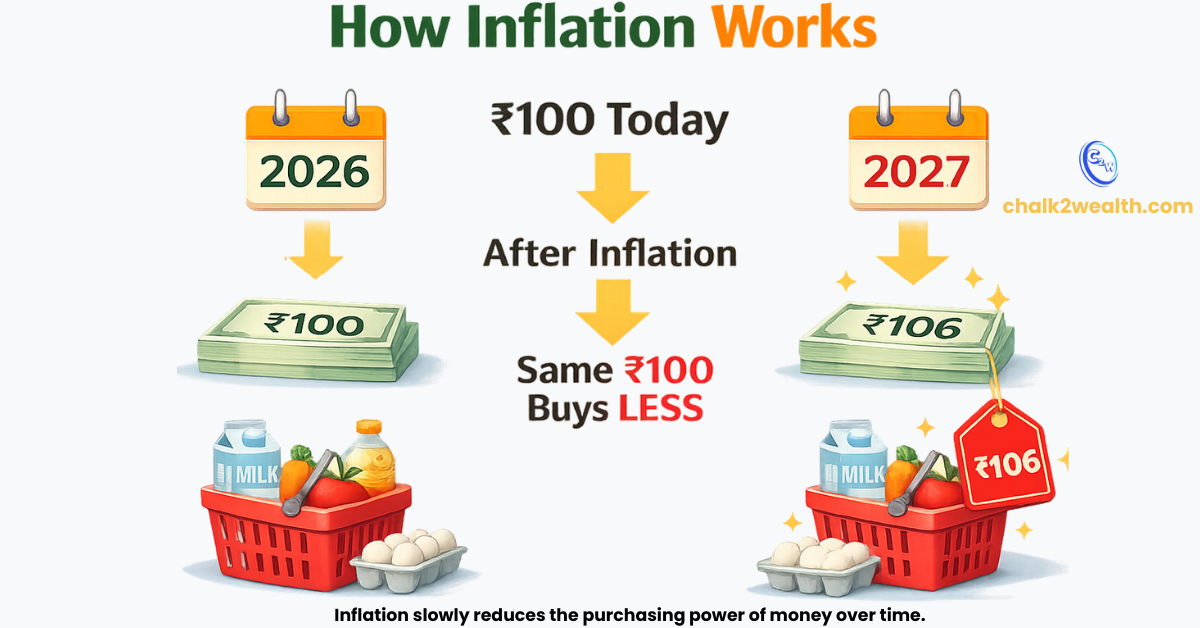PPF interest vs inflation comparison showing how inflation affects real returns of Public Provident Fund in India